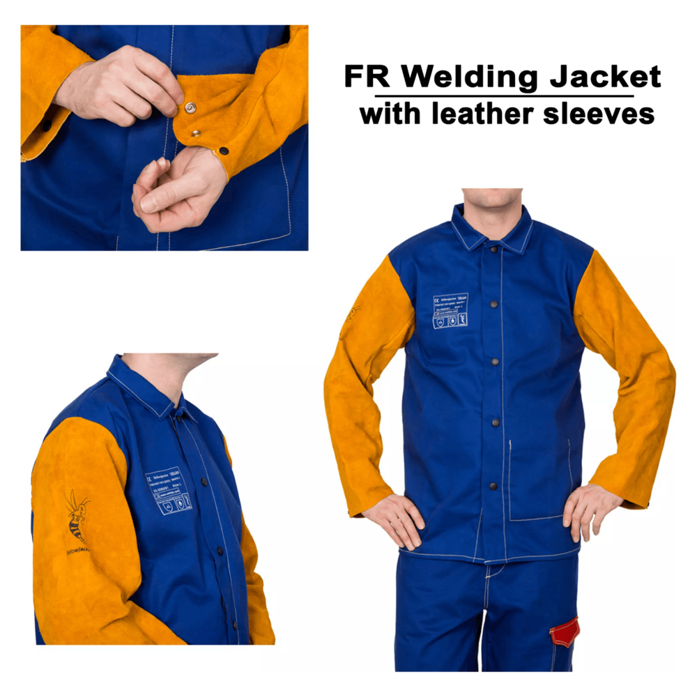 Arcsmith FR Welding Jacker with Leather sleeves | Arcsmith by KHM Megatools Corp. Arcsmith FR Welding Jacker with Leather sleeves | Arcsmith by KHM Megatools Corp.